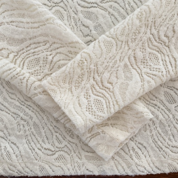 Anthropologie Lace Ivory Long Sleeve Mock Neck, Women’s Small - Picture 11 of 12